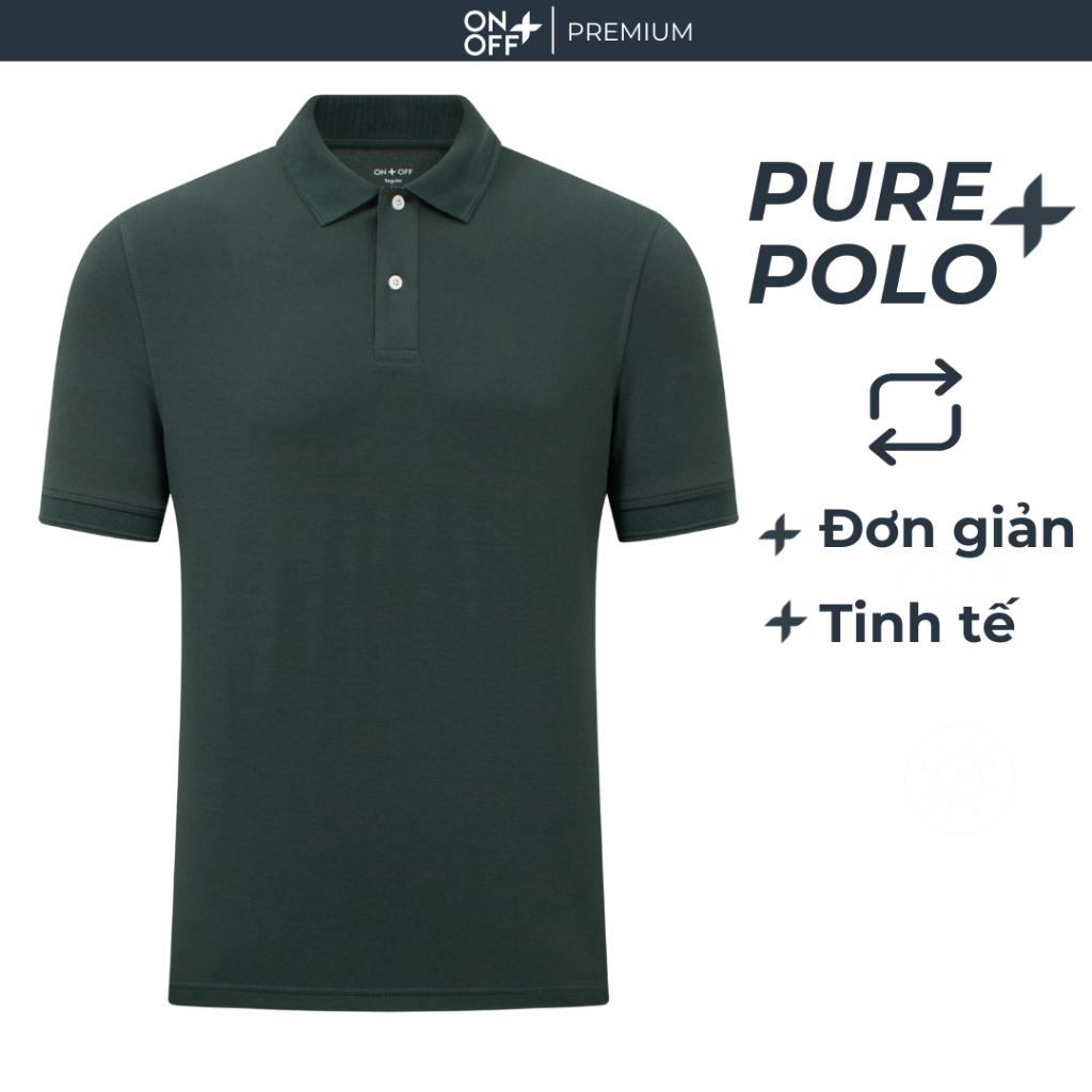 Áo polo nam Cotton trơn PREMIMUM ONOFF Thoáng khí trơn mịn phong cách thanh lịch đơn giản - 18TP23S0