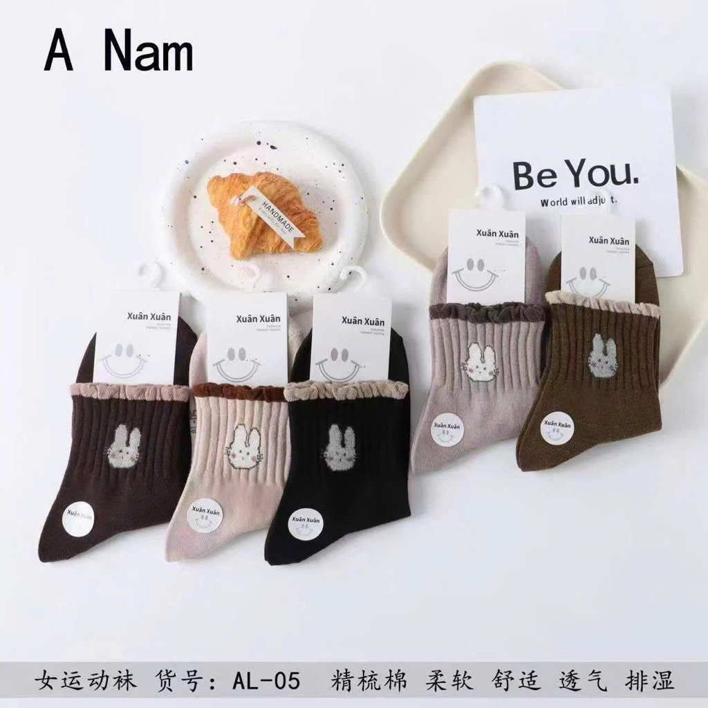 Set 5 Đôi Tất nữ Cổ Trung Đẹp Dày Dặn H1