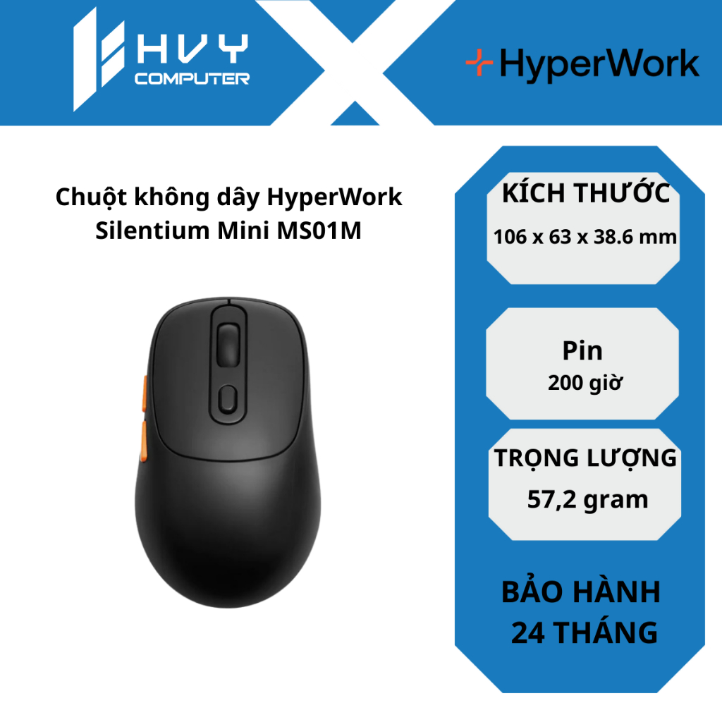 Chuột không dây HyperWork Silentium Mini MS01M