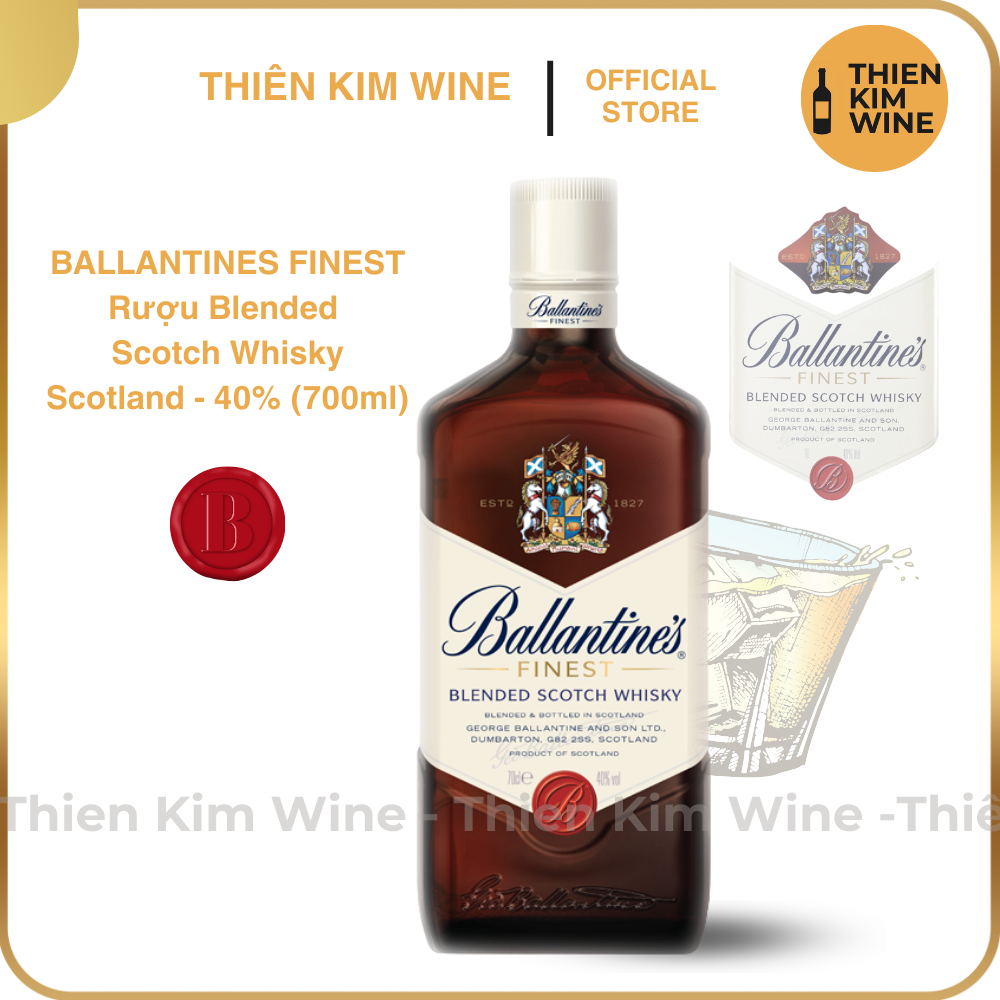 [Chính hãng] - Rượu Whisky Ballantines Finest Blended Scotch Whisky - 700ml (40%)