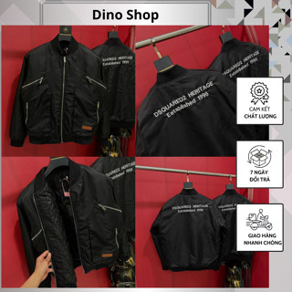  Khoác DSQ Trần Bông Phối Khóa Trước Ngực Thêu Chữ Mặt Sau Siêu Chất - Áo Nam Phong Cách Cực Ấm 