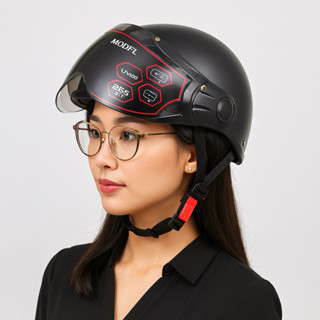 mũ bảo hiểm nửa đầu có kính chính hãng sundy a33k nhiều màu sắc