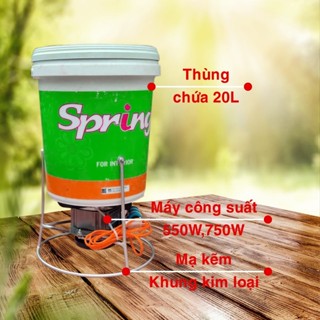Máy xay thức ăn chăn nuôi thùng nhựa sơn thể tích 20LIT, mô tơ 750w lõi đồng