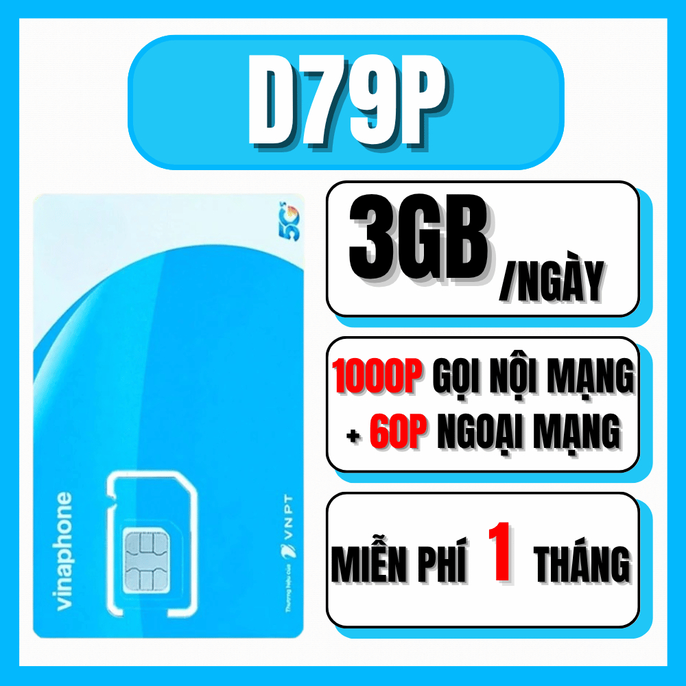 [ GỌI FREE ] Sim Data 5G Vinaphone Miễn Phí 1 Tháng Đầu Tặng 3GB/NGÀY Tốc Độ Cao + 1000p Gọi Thả Ga 