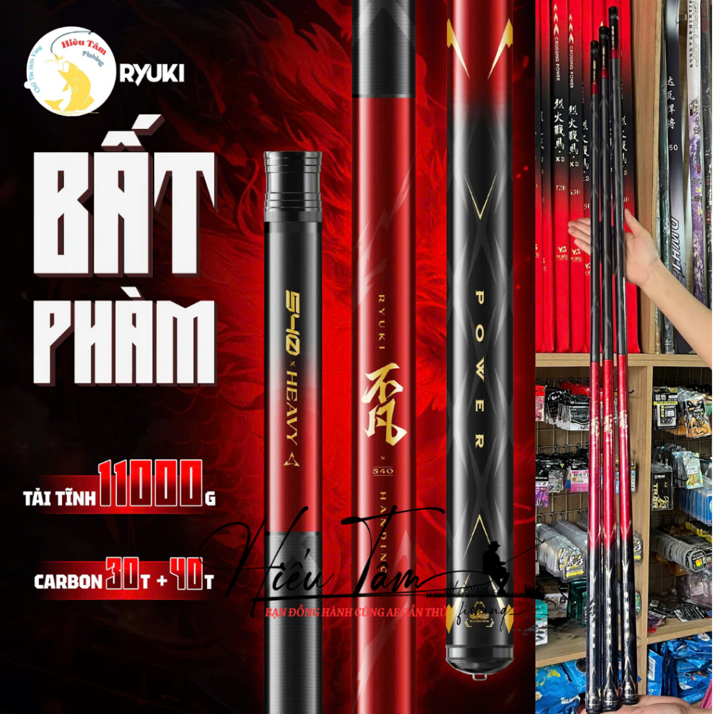 Cần Tay Handing Ryuki Bất Phàm tải tĩnh siêu khỏe chuyên cá lật vợt (chính hãng)