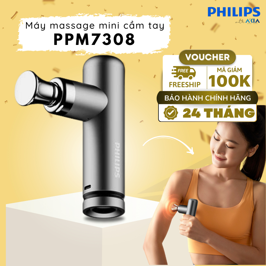 Máy Massage Cầm Tay Mini Philips PPM7303/PPM7307/PPM7308 | Giảm Đau Mỏi, Phục Hồi, Cho Người Tập Gym