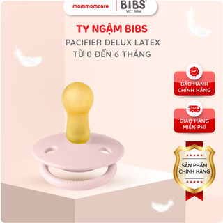 Ty ngậm BIBS Pacifier Delux Latex– núm tròn cao su tự nhiên Size 1 cho bé 0-6 tháng, an toàn cho bé