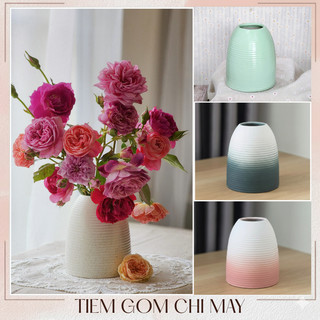  Bình hoa dáng chuông cao 15cm lọ gốm Bát Tràng cắm hoa trang trí decor phòng khách Gốm Chi Mây 