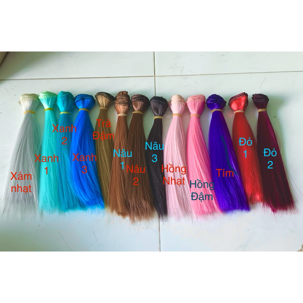 Tóc giả 15cm cho búp bê- màu mới