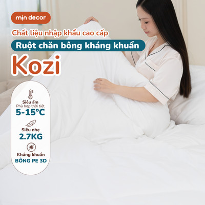 Ruột Chăn Kozi Seeridan Mịn Decor 2mx2m2, Chăn 2,7kg Siêu Ấm, Kháng Khuẩn Phù Hợp Thời Tiết 5-15°C