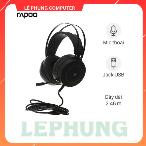Tai nghe Gaming Rapoo VH160  âm Thanh Vòm 7.1 RGB  Micro khử nhiễu | Led RGB | Cổng USB kết nối | Bả