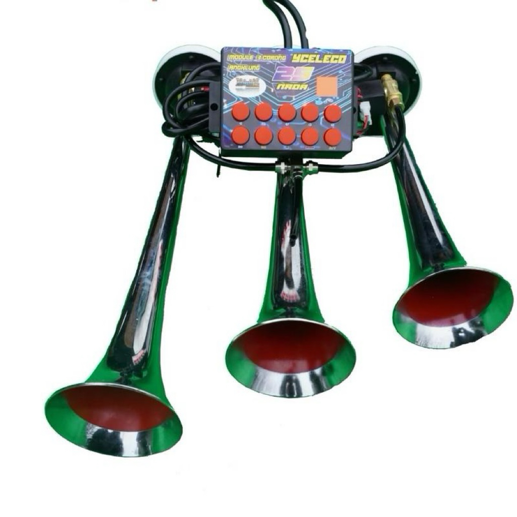 Kèn basuri 3 loa và hộp nhạc 25 bài sài điện 12v và 24v