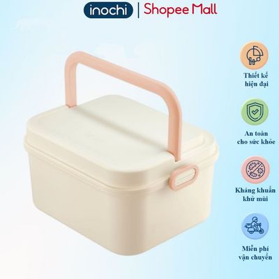 Hộp đựng thuốc gia đình Inochi, chia ngăn tiện lợi, quai cài chắc chắn, nhựa PP an toàn, bền đẹp