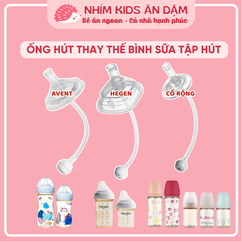  Ống Hút Thay Thế Cho Bình Sữa Cổ Rộng  Moyum Pigeon Wesser Lanshino Avent Hegen...  