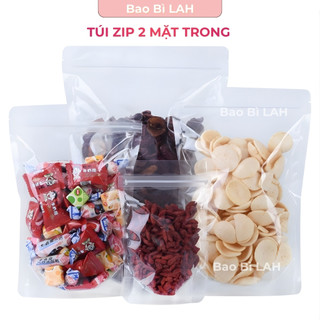   1KG  Túi zip đáy đứng 2 mặt trong khóa kéo kín có mối xé dày dặn đựng thực phẩm bánh kẹo 