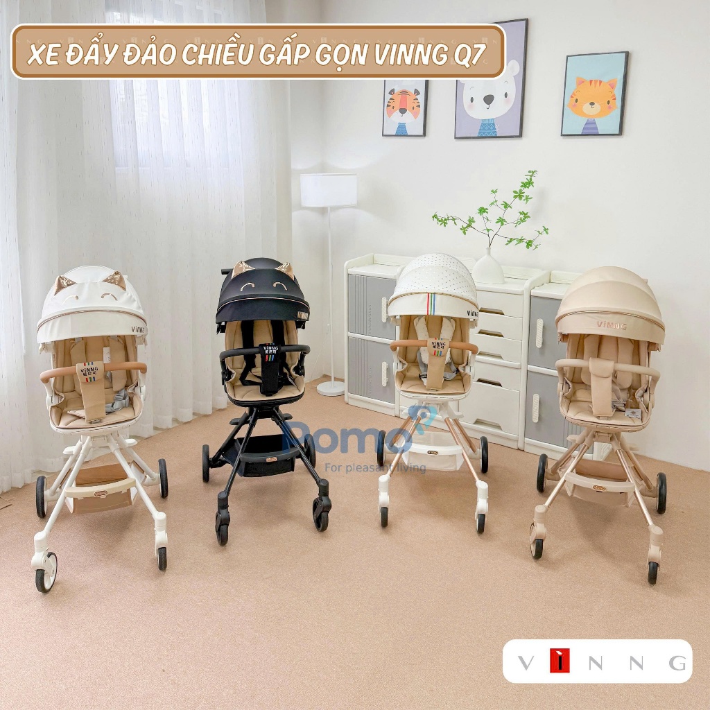 Xe Đẩy Gấp Gọn Hai Chiều Vinng Q7 - Chống Tia UV Cho Bé Từ Sơ Sinh Đến 6 Tuổi