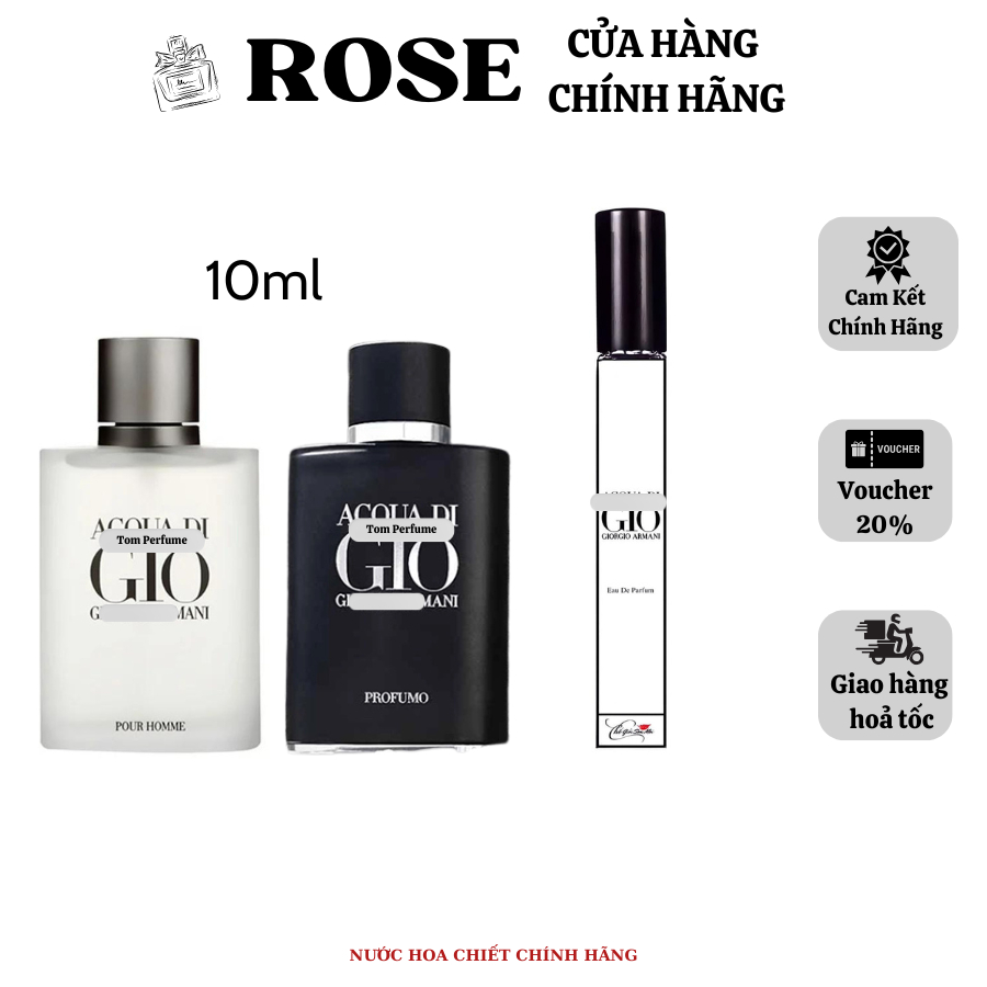 [ 10ml ] Nước Hoa Nam Acqua Di Giò Trắng EDT 100ml hương thơm nam tính, sang trọng