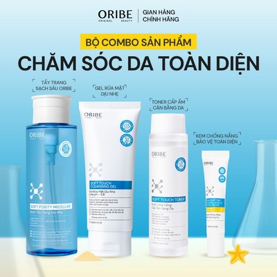 Bộ chăm sóc toàn diện làm sạch, câp ẩm , nhẹ dịu ORIBE (Tẩy trang+ Sữa rửa mặt + Toner + Kcn)