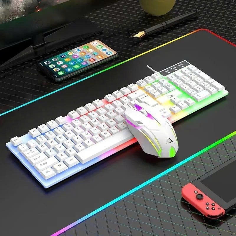 Bàn phím có dây K81 giả cơ gaming có núm xoay chỉnh âm lượng thiết kế có đèn led 7 màu kèm theo nút vặn âm lượng | BigBuy360 - bigbuy360.vn