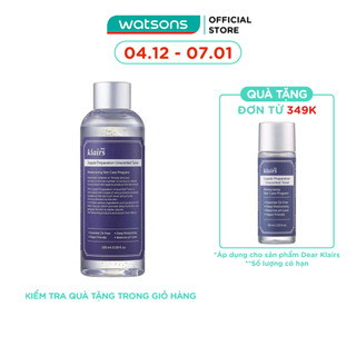  Nước Hoa Hồng Không Mùi Dear Klairs Supple Preparation Unscented 180ml 