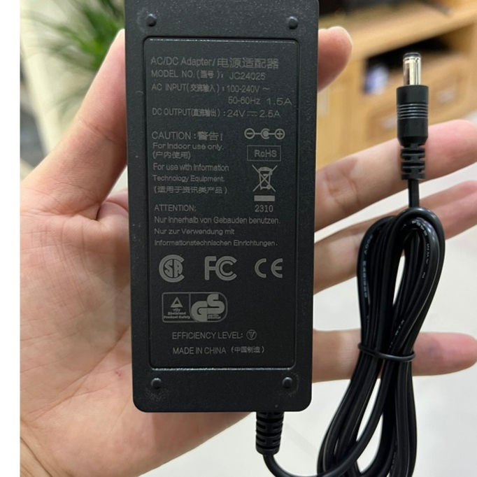⚡ Adapter Nguồn DC 24V 2.5A – Công Suất 60W, Ổn Định, Bền Bỉ