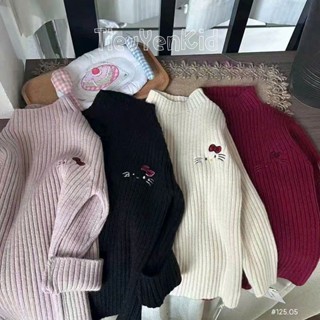  Quần áo trẻ em Áo len bé gái thêu mèo nhiều màu 8-22kg A558 Tiểu Yến KID 