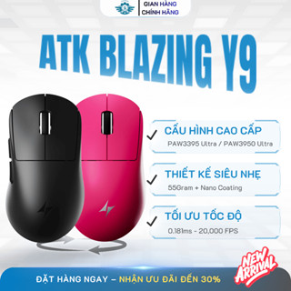  ⚡Chuột Gaming Không Dây ATK Y9 ProMax | Ultimate 2.0 -PAW3950 Ultra MCU: NORDIC 54L15 Dual 8K 55G 