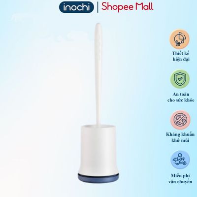 Cọ bồn cầu toilet silicon thông minh kiểu mới Inochi Kirei, chà nhà vệ sinh, có hộp kháng khuẩn