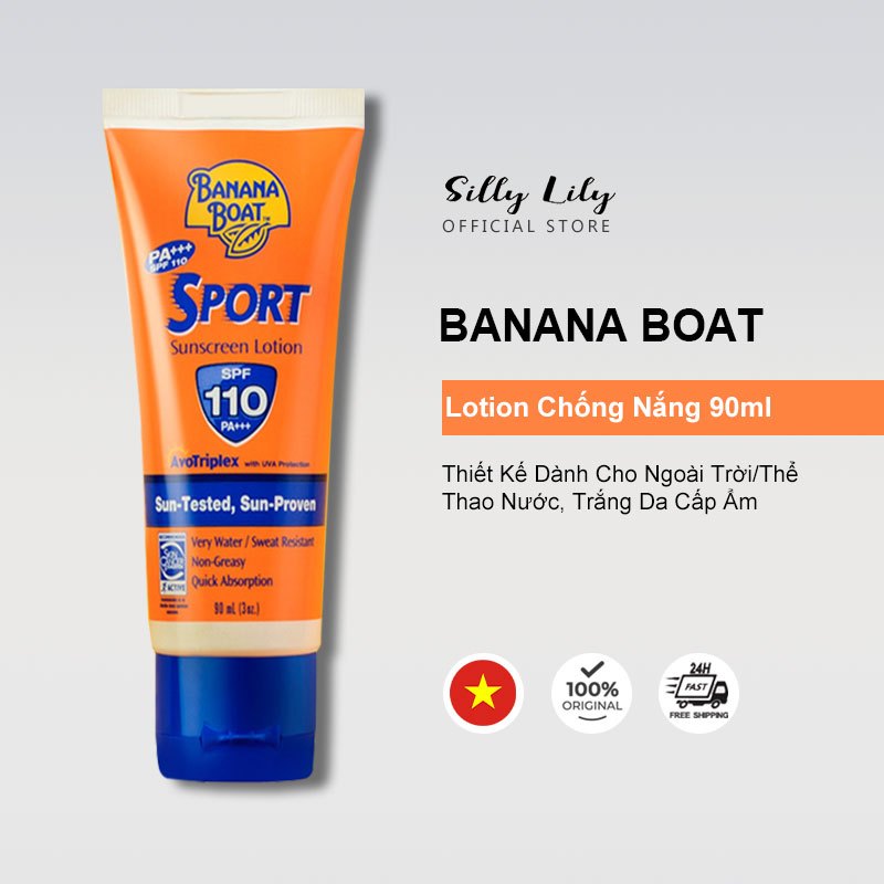 Banana Boat Kem Chống Nắng Không Nhờn Rít 90ml | Bảo Vệ Toàn Diện 12 Tiếng & Chống Thấm Mồ Hôi Tuyệt