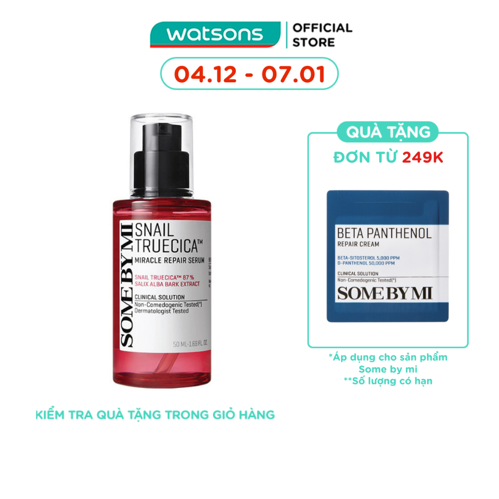 Tinh Chất Some By Mi Snail Truecica Miracle Repair Serum Phục Hồi Da Cải Thiện Vết Thâm Sẹo Lõm 50ml