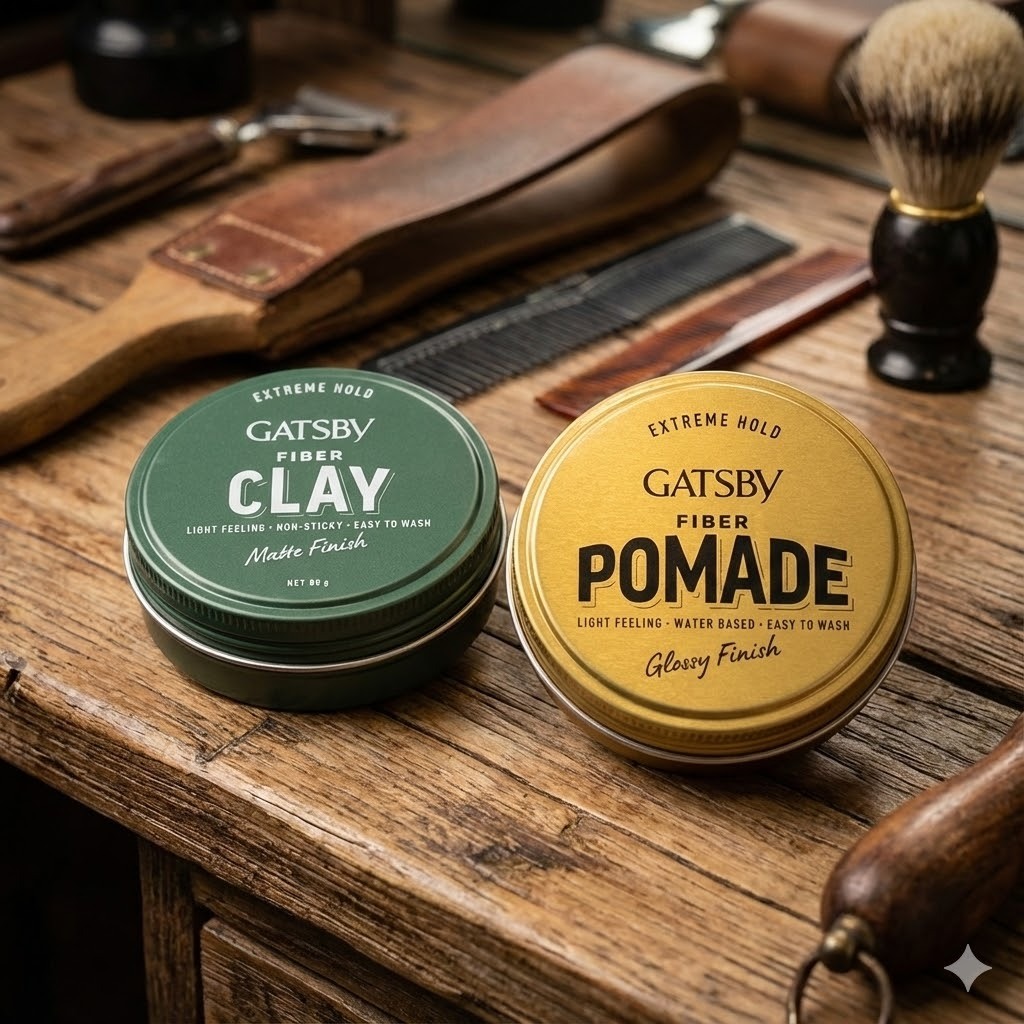 Sáp Vuốt Tóc Nam Chính Hãng Gatsby Fiber Giữ Nếp, Tạo Kiểu Tiện Lợi 80g