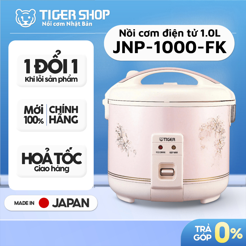 JNP-1000 |Nồi Cơm Điện Nắp Gài TIGER JNP-1000-FK (Hồng) JNP-1000-FL (Trắng) MADE IN JAPAN [Có Hỏa Tố