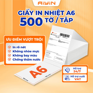   COMBO GIÁ SỈ 5 10 TỆP  Giấy in đơn hàng có keo dính sẵn A6 A7 dạng tập 500 tờ tệp giấy in nhiệt in nhãn vận chuyển 