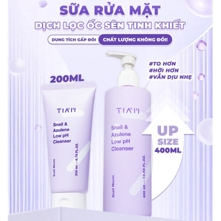  Sữa Rửa Mặt Tiam Ốc Sên Làm Dịu Và Phục Hồi Dành Cho Da Nhạy Cảm TIA’M Snail&Azulene Low pH Cleanser 