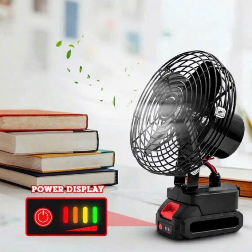 Quạt tích điện Chân Pin Phổ Thông,Quạt Pin 8 inch Sử Dụng Pin 10cell– 20V