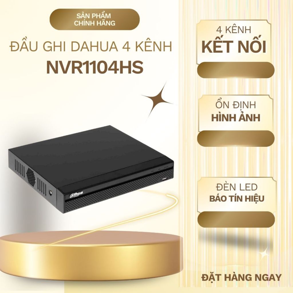 Đầu ghi hình 4 kênh camera IP Dahua DHI-NVR1104HS-S3/H hỗ trợ 1 ổ cứng SATA
