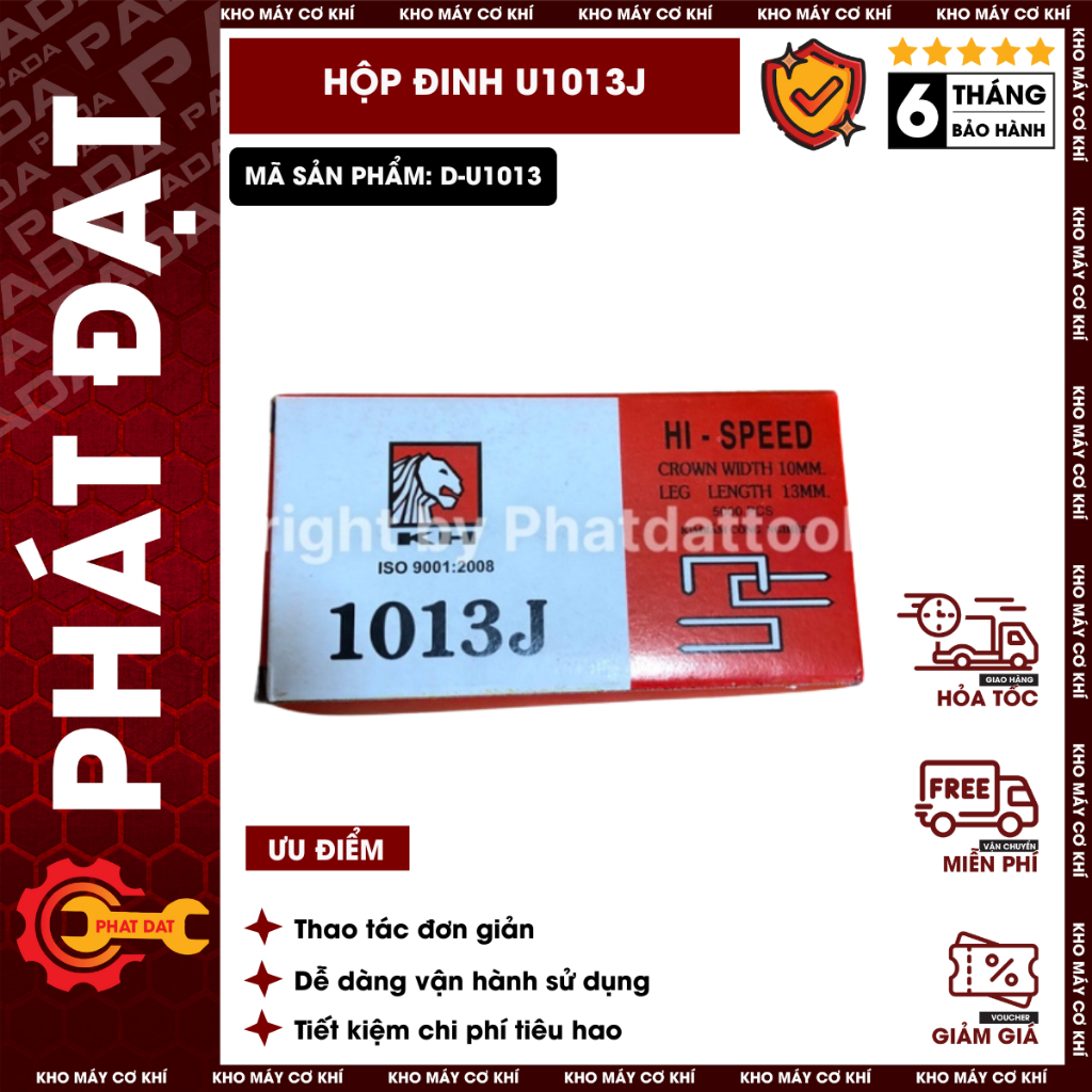 Đinh U 1013J - Hộp 5000 cái - Đinh Ghim U Cho Máy Bắn Đinh U Dùng Điện Và Dùng Hơi