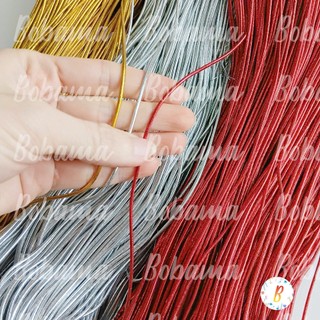 Dây kim tuyến thun co giãn vàng, bạc, đỏ kích thước 1mm, 2mm