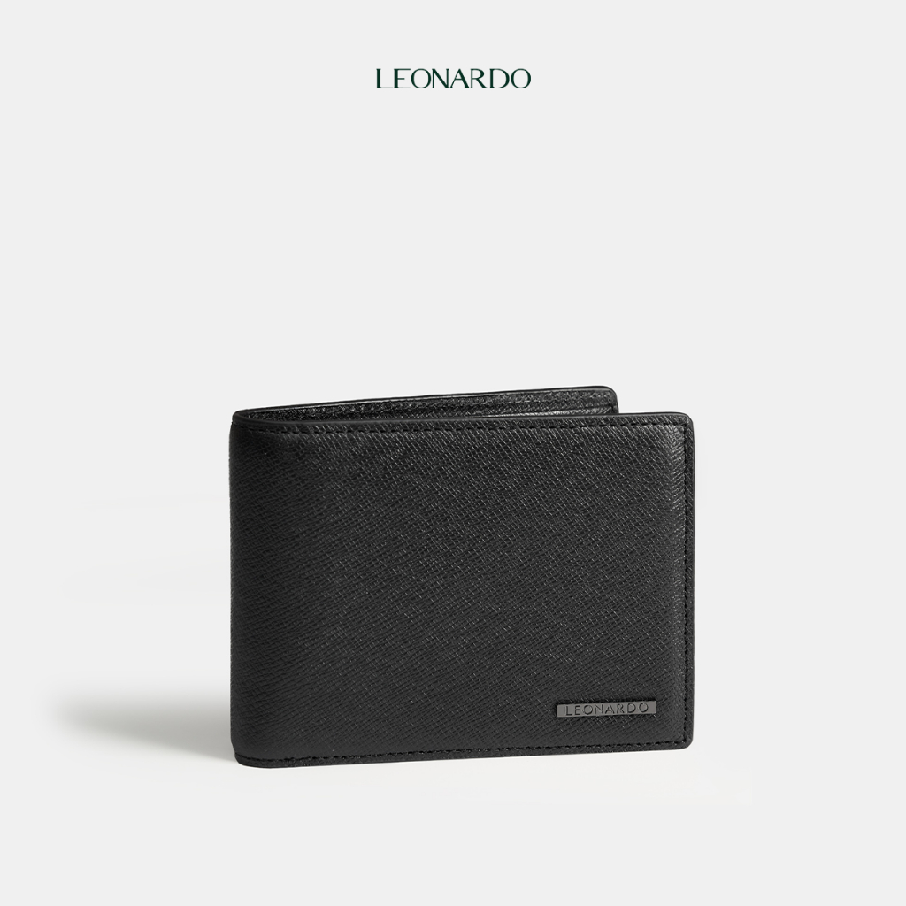 Ví da nam Leonardo Mini Mercury da Taiga hạt mịn chống thấm nước, bền đẹp