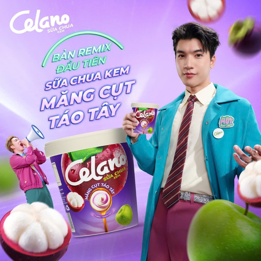 Kem hộp Celano sữa chua kem măng cụt táo tây (460ML)
