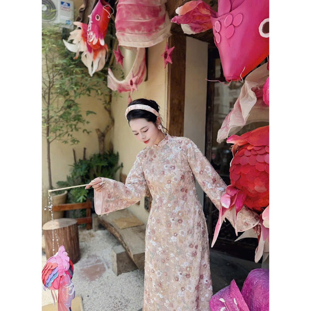 Áo Dài Cách Tân 4 Tà, Áo Dài Tết 2026 Cho Nàng, Áo Dài Kim Sa Cao Cấp - Áo dài Nabani - NB25.997