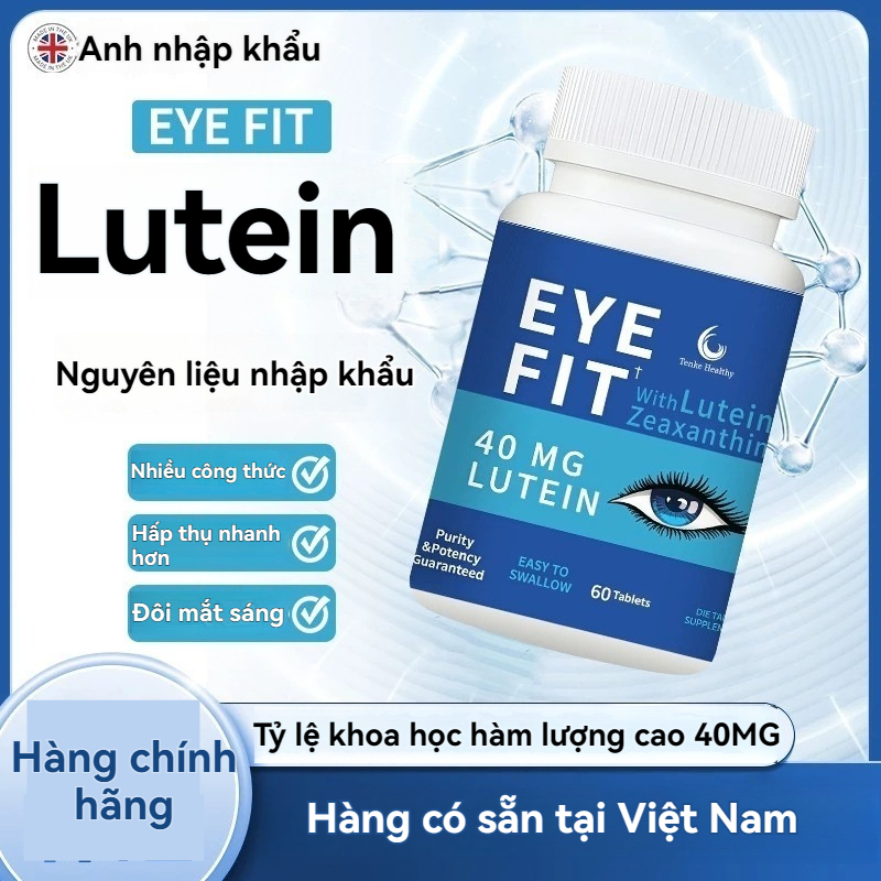 【Nhập khẩu từ Anh】🍃Lutein 3 Lần Cô Đặc 👀- Hàm Lượng 40mg, 60 Viên Bổ Mắt, Dễ Hấp Thụ