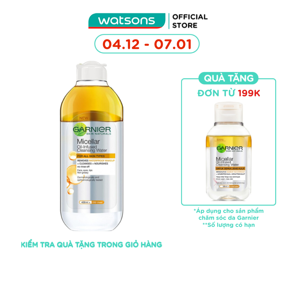 Nước Làm Sạch & Tẩy Trang Garnier Micellar Oil-Infused Cleansing Water 400ml