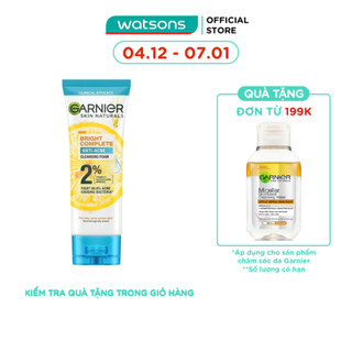  Sữa Rửa Mặt Ngừa Mụn Garnier Skin Naturals Bright Complete Anti-Acne Cleansing Foam 100ml 