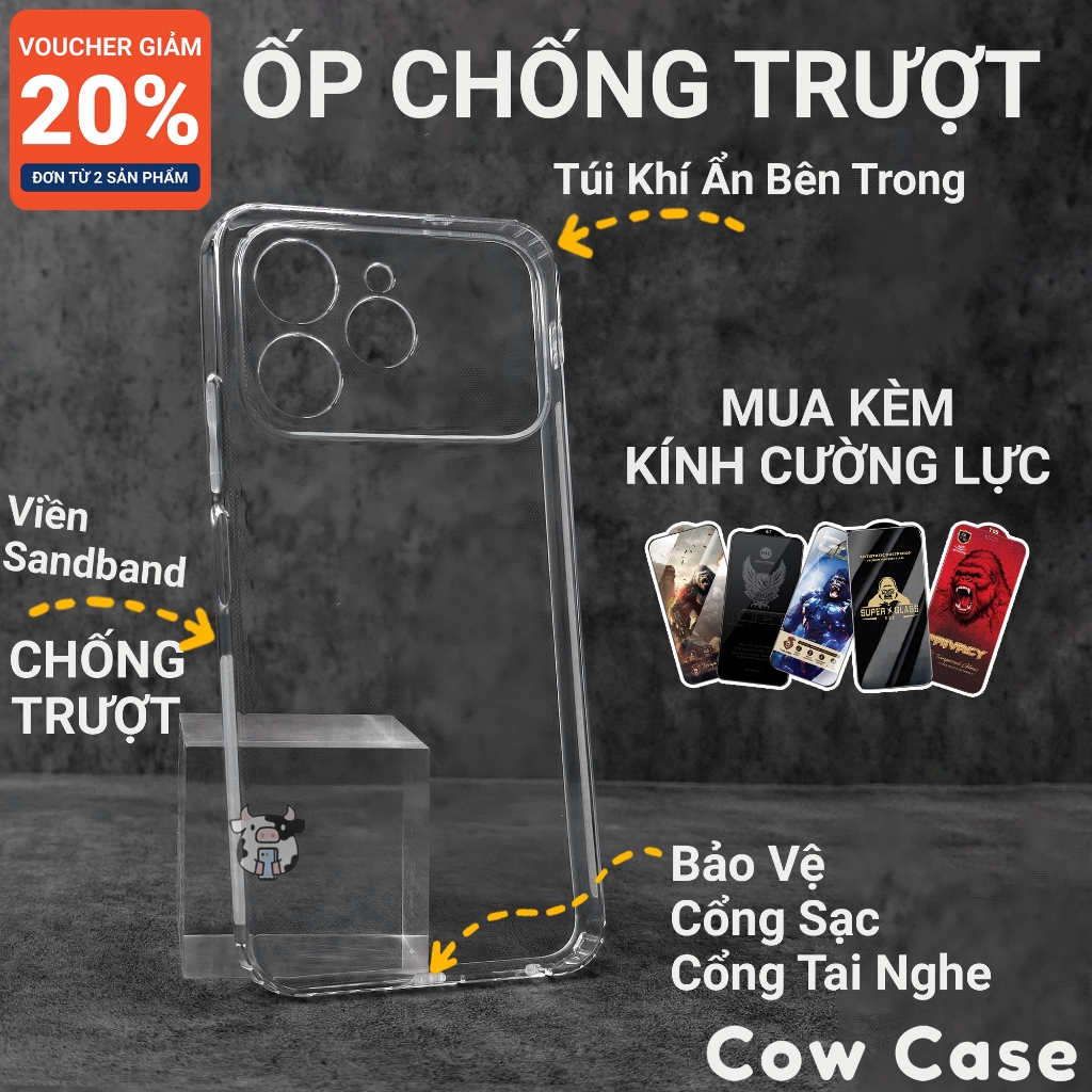 Ốp lưng Tecno Spark 40, 40C, 40 Pro Plus Cow case chống trơn trượt | Ốp điện thoại Techno dẻo bảo vệ