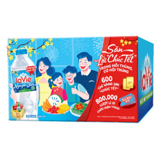  Thùng 24 chai nước khoáng Lavie chai 500ml  HT  - Nhận mã quét ngay để trúng vàng & lì xì 