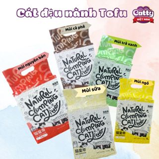  Cát vệ sinh đậu nành Tofu 7L cát cho mèo khử mùi vón cục tốt 2,4KG 