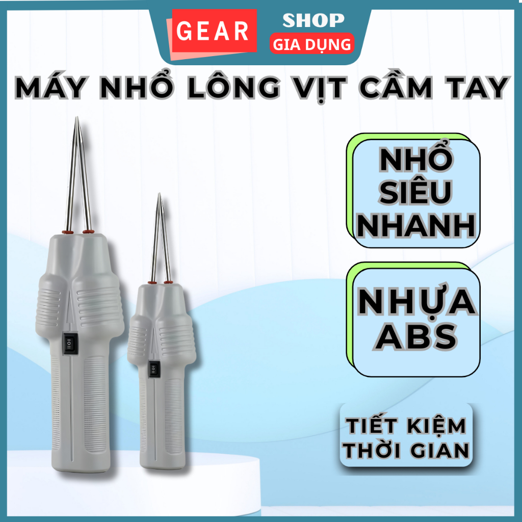 Máy nhổ lông gà vịt cầm tay chạy pin đa năng GEARSHOP làm sạch lông nhanh chóng