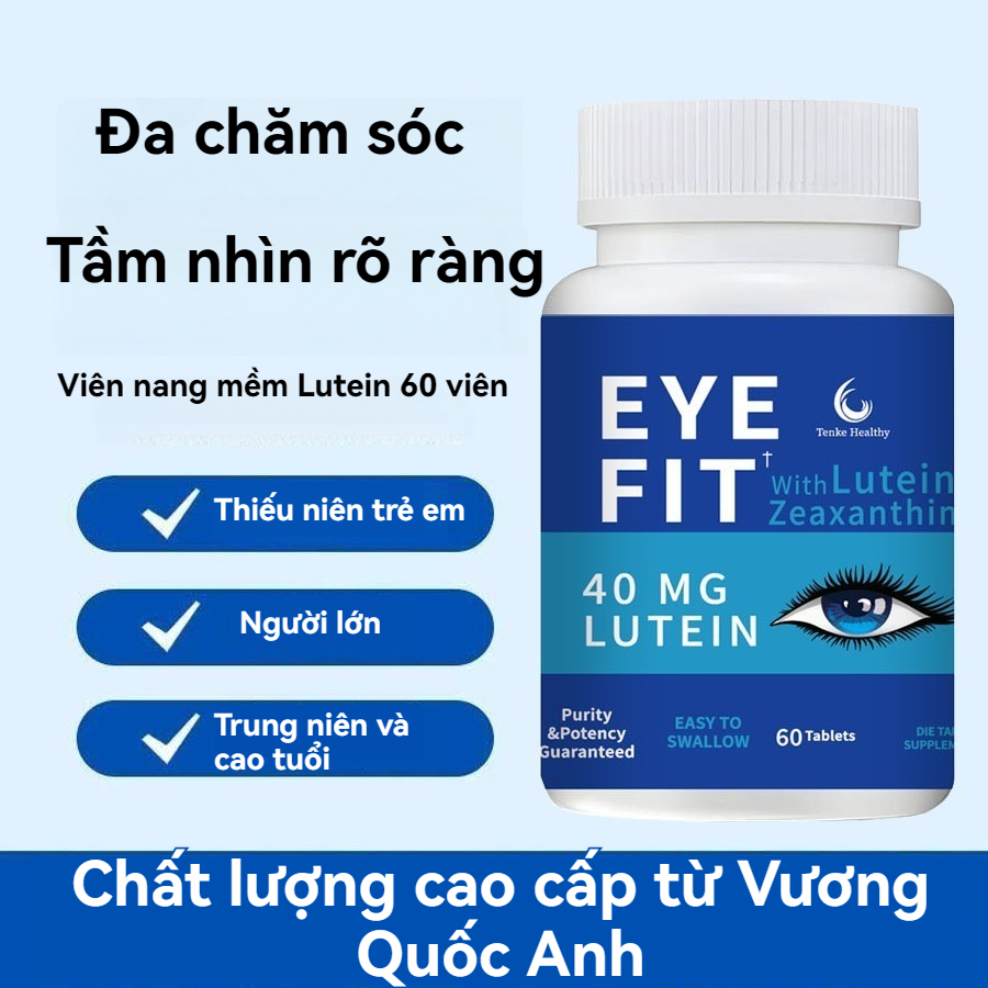 【Hàng thật】🍒Lutein 40mg Nhập Khẩu Anh - Dạng Tự Do, 60 Viên Hỗ Trợ Mắt Mỏi