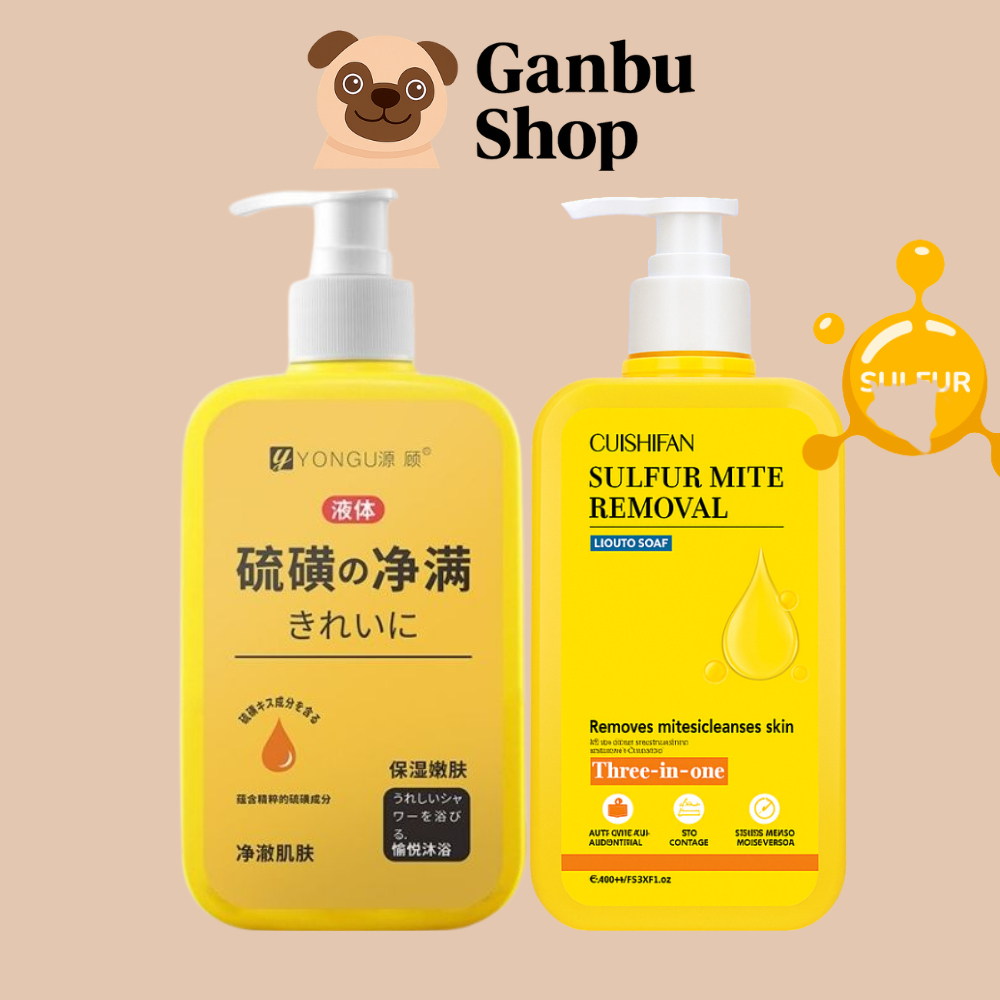 Gel Tắm Cuishifan/ Yongu Giảm Mụn Và Thâm Mông Chiết Xuất Lưu Huỳnh & Nghệ Đỏ Sạch Da 300ml